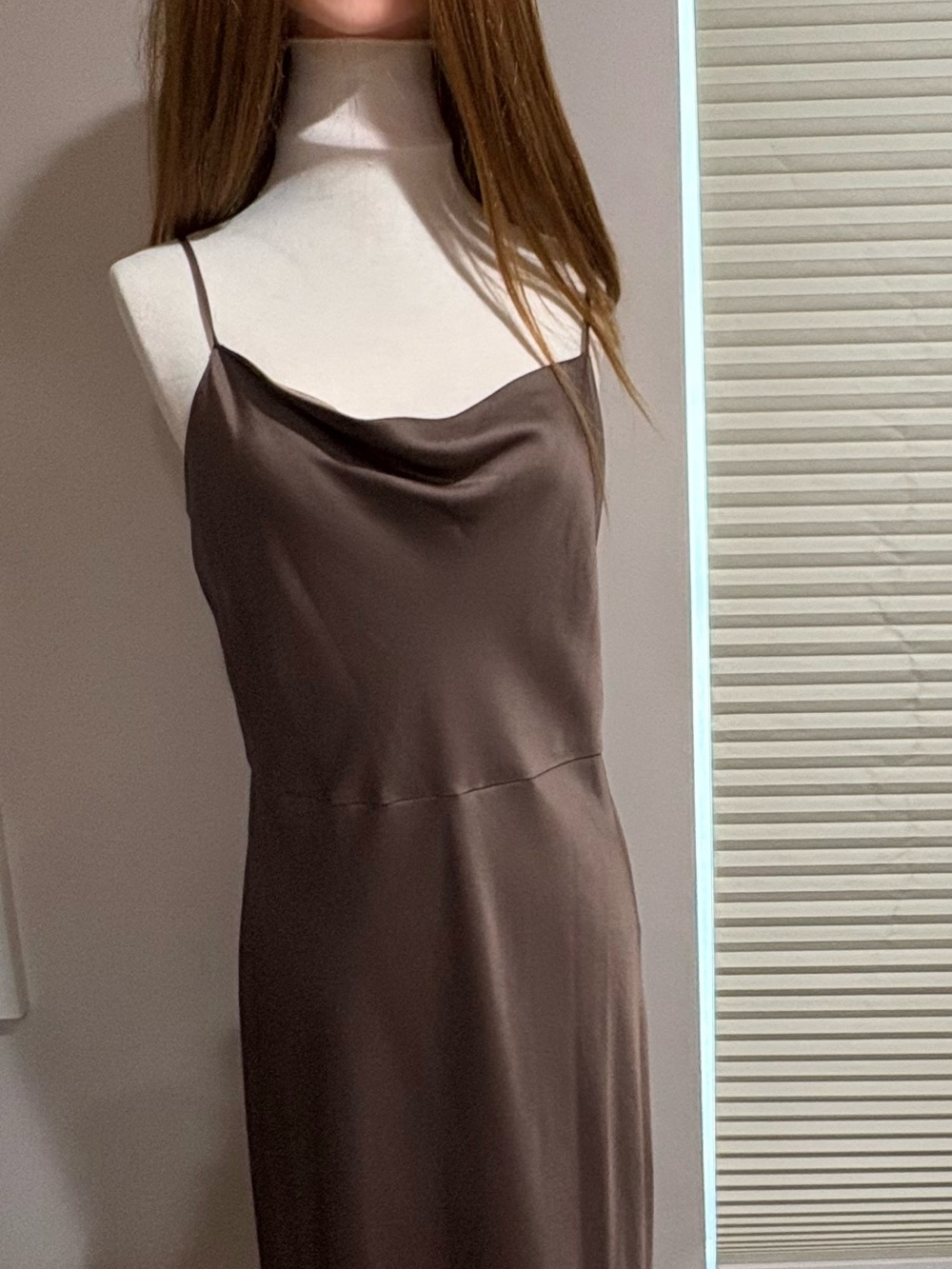 Vince Chocolate Brown Satin Strapless Slip Dress